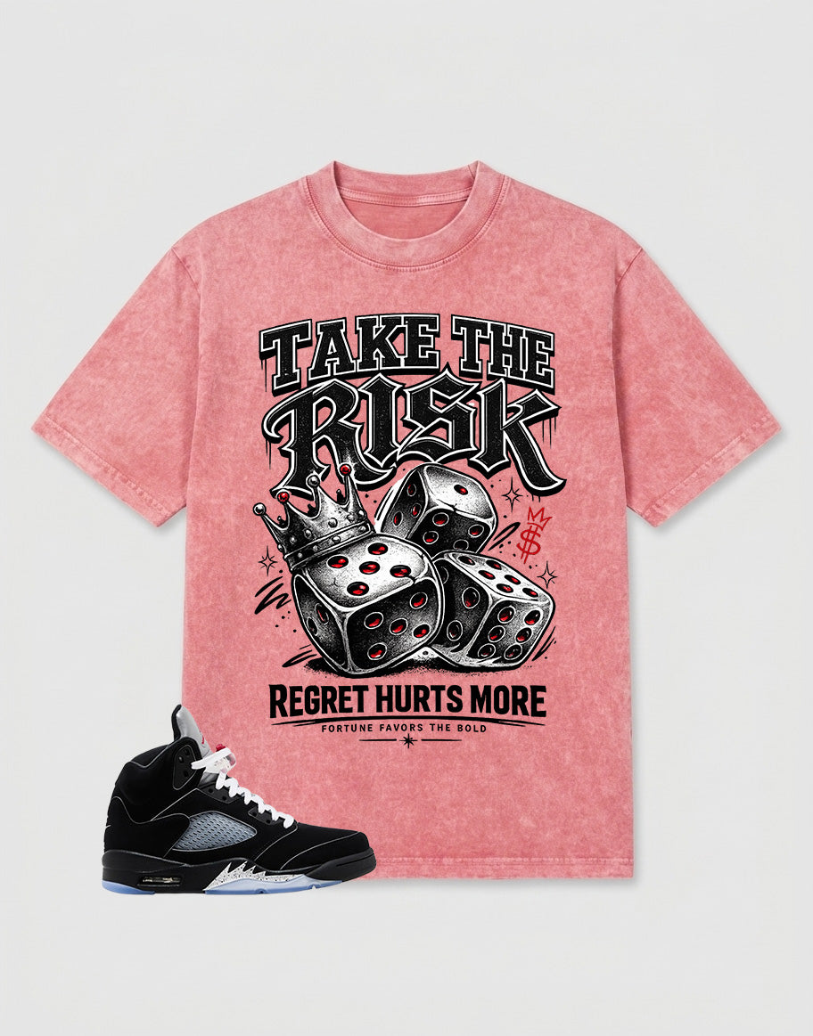 Washed T-shirt to Match Metallic Reimagined 5s - Take The Risk Graphic