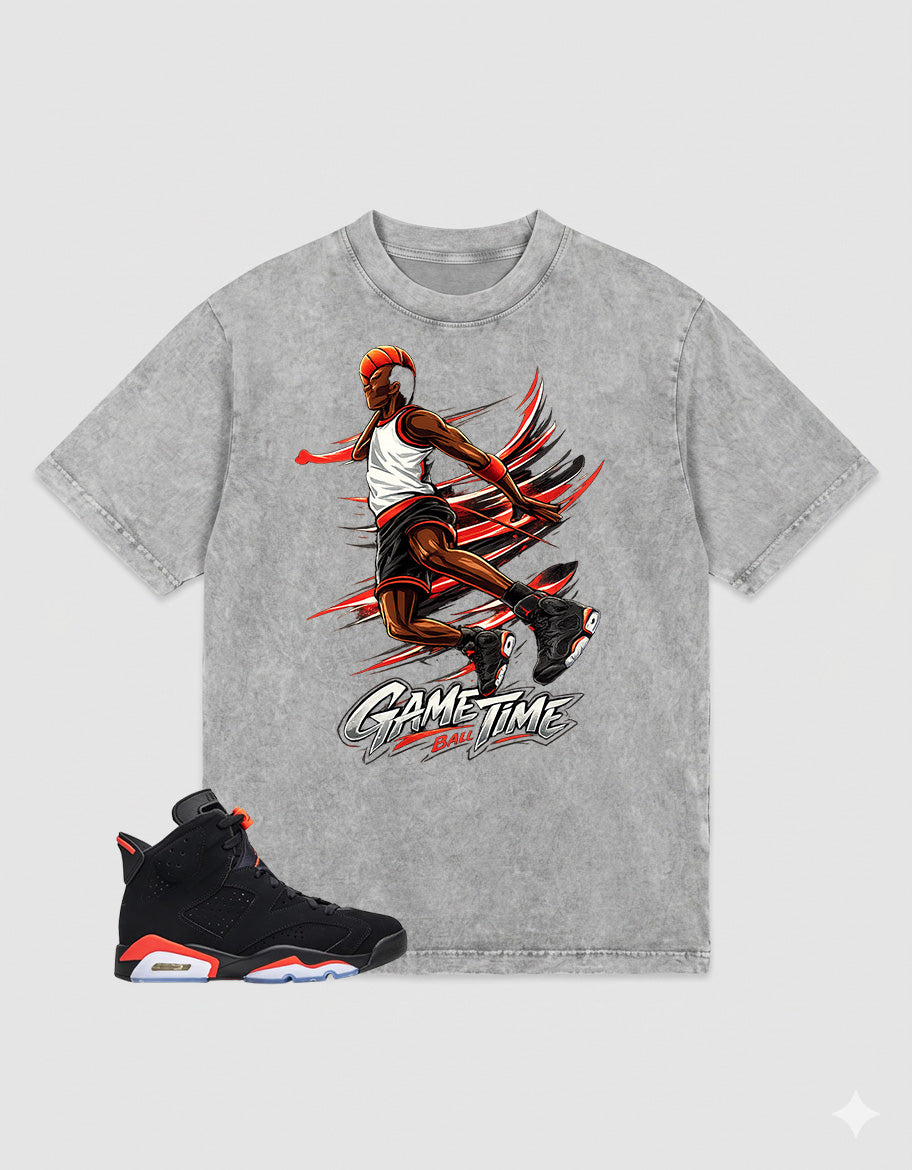 Washed Tee to MatchAir Jordan 6 Infrared | Air Baller Shirt | Zadago