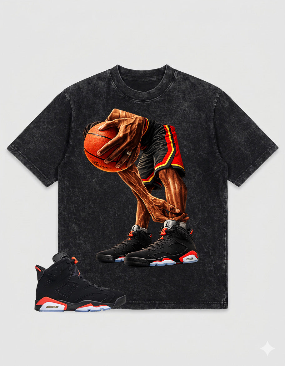 Washed Tee to MatchAir Jordan 6 Infrared | Basketball Game Shirt | Zadago