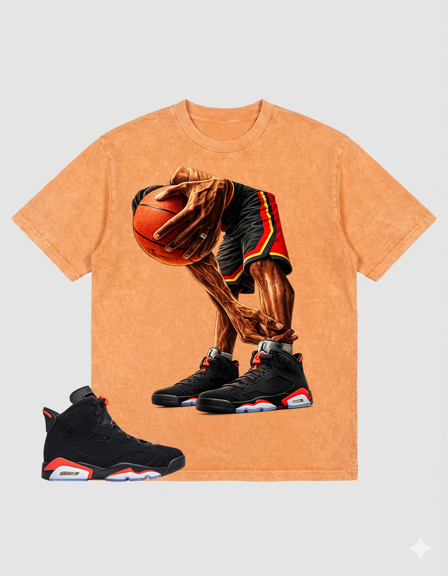 Washed Tee to MatchAir Jordan 6 Infrared | Basketball Game Shirt | Zadago