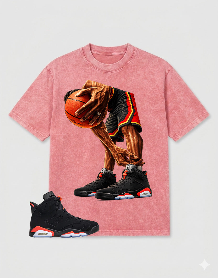 Washed Tee to MatchAir Jordan 6 Infrared | Basketball Game Shirt | Zadago