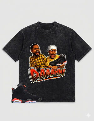 Washed Tee to MatchAir Jordan 6 Infrared | Daaamn Sneaker Shirt | Zadago