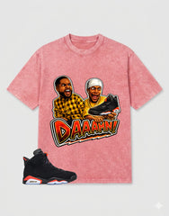 Washed Tee to MatchAir Jordan 6 Infrared | Daaamn Sneaker Shirt | Zadago
