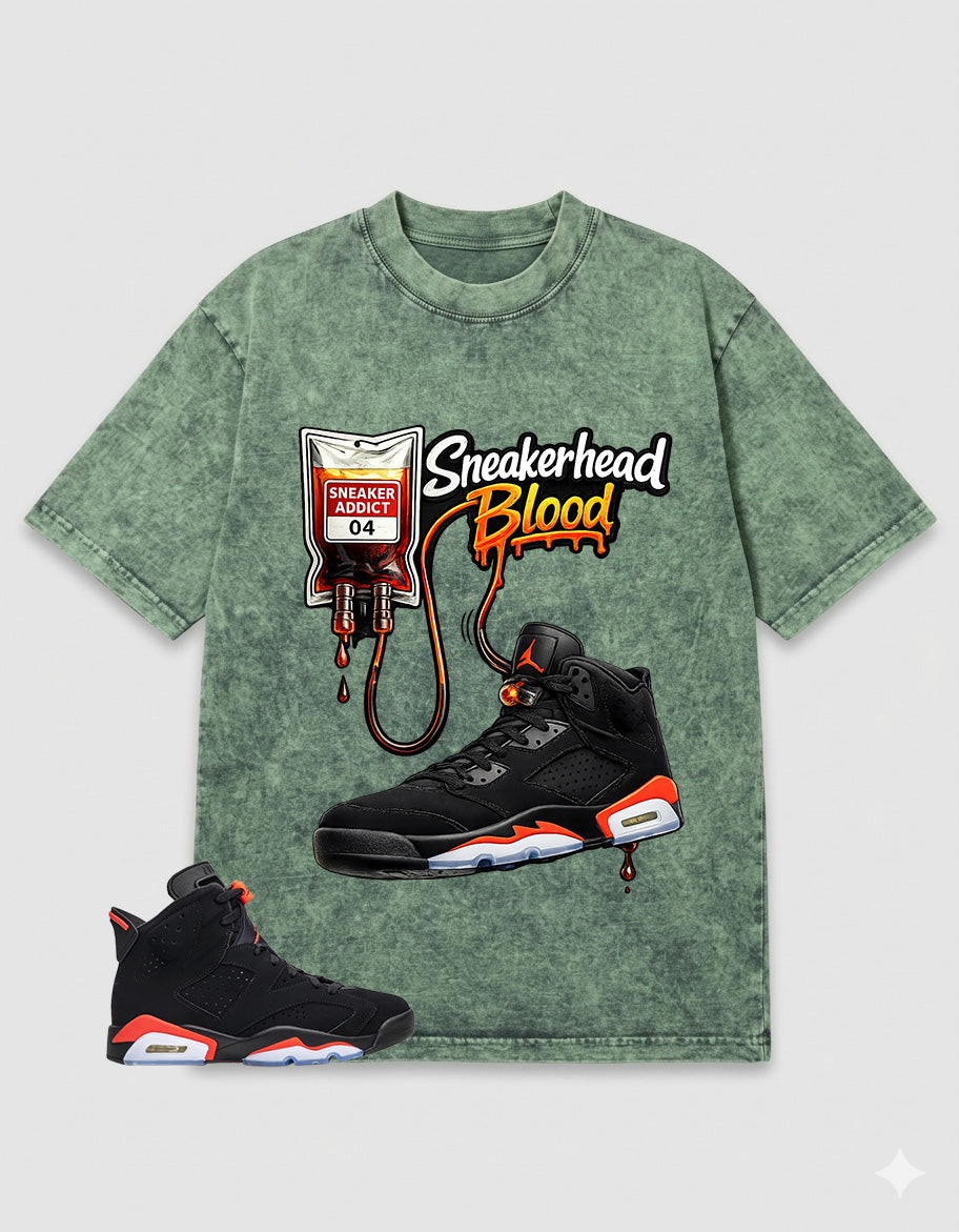 Washed Tee to MatchAir Jordan 6 Infrared | Sneakerhead Blood Shirt | Zadago
