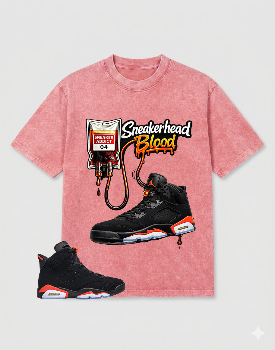 Washed Tee to MatchAir Jordan 6 Infrared | Sneakerhead Blood Shirt | Zadago