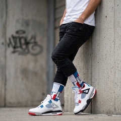 What The 4 Socks – Air Jordan 4 Inspired Mid-Calf Unisex Crew Socks