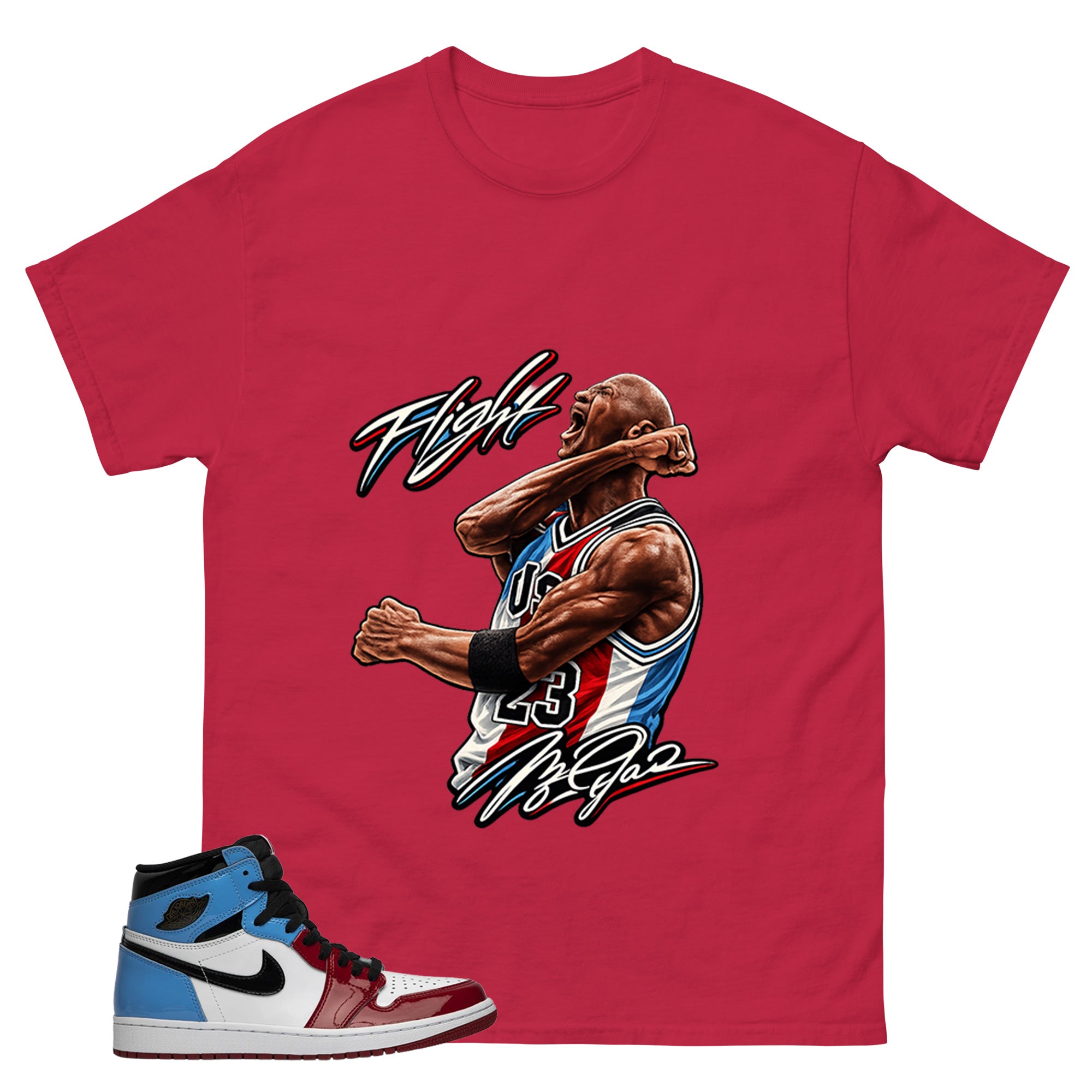 White Fearless 1s Zadago Shirt Flight Victory MJ Graphic
