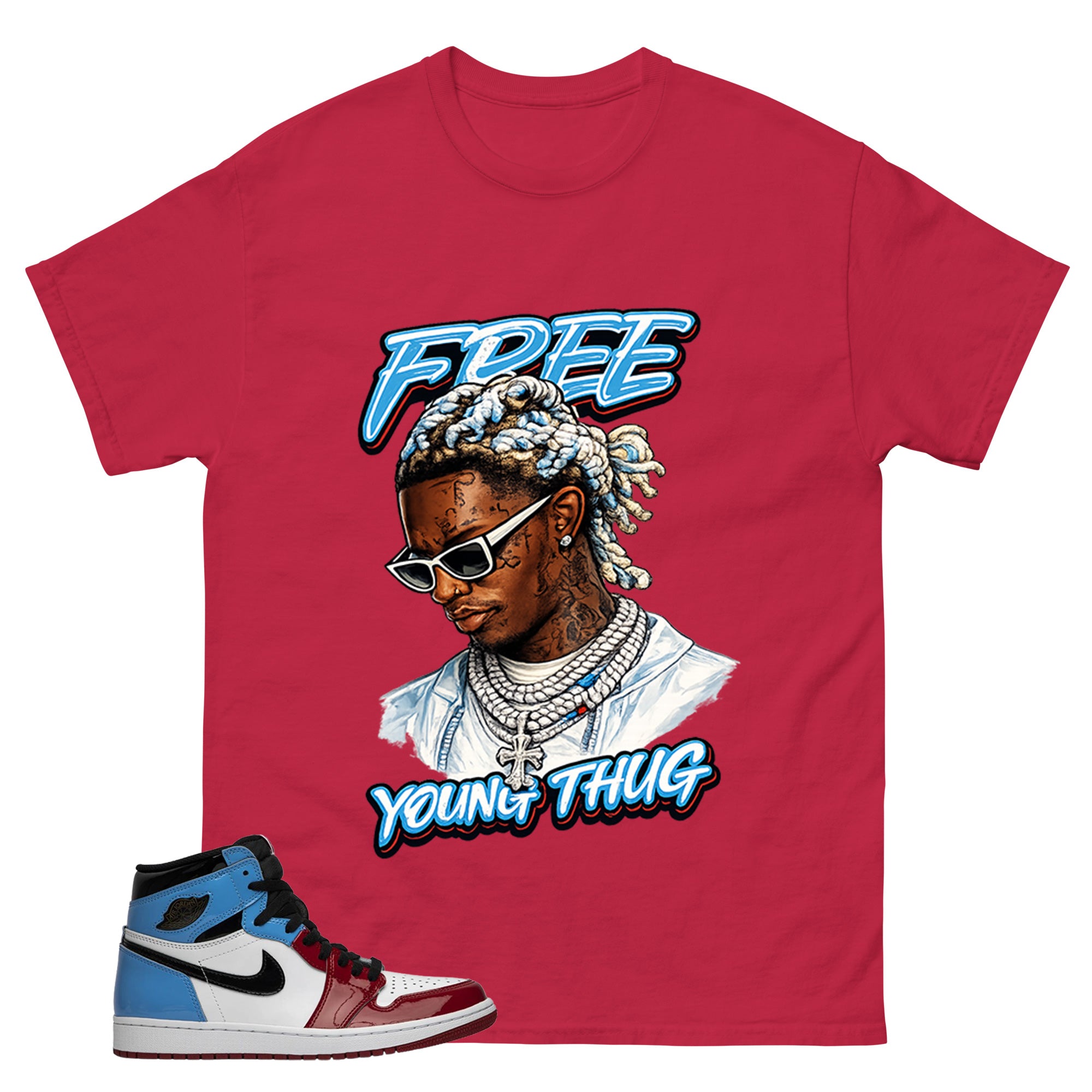 White Fearless 1s Zadago Shirt Free Young Thug Graphic