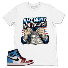 White Fearless 1s Zadago Shirt Make Money Not Friend Graphic