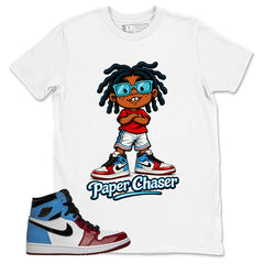 White Fearless 1s Zadago Shirt Paper Chaser Graphic