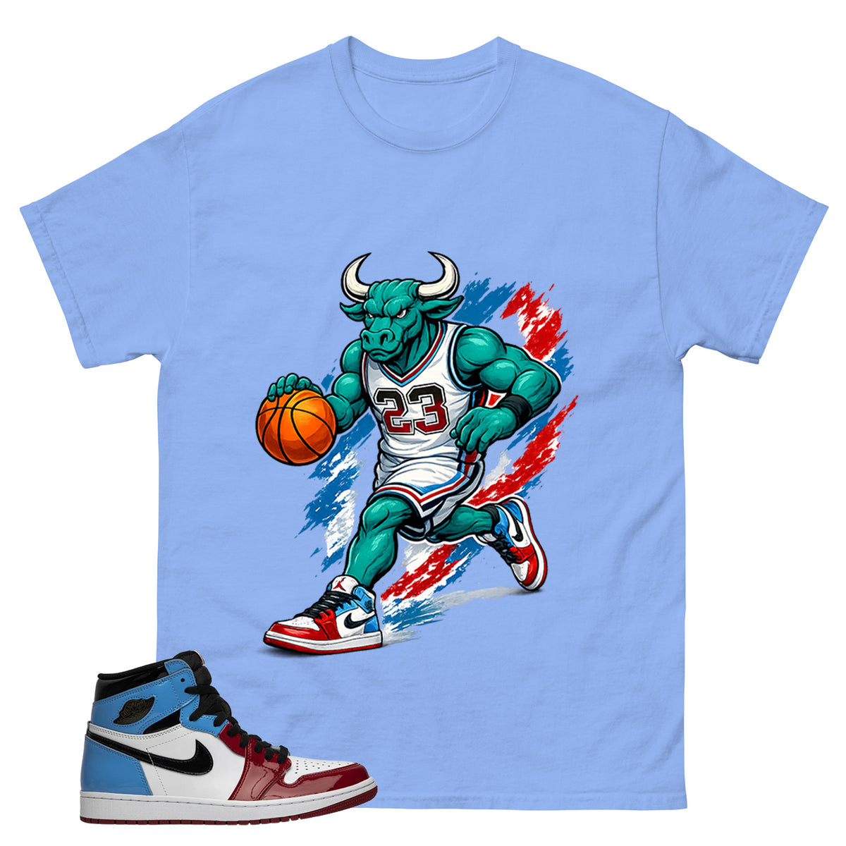 White Fearless 1s Zadago Shirt Raging Bull Graphic