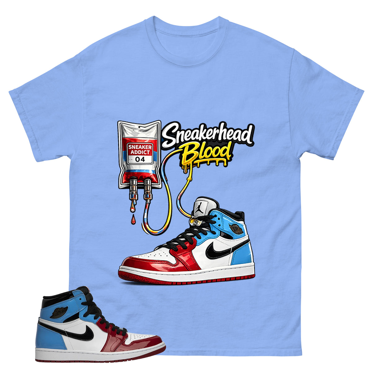 White Fearless 1s Zadago Shirt Sneakerhead Blood Graphic