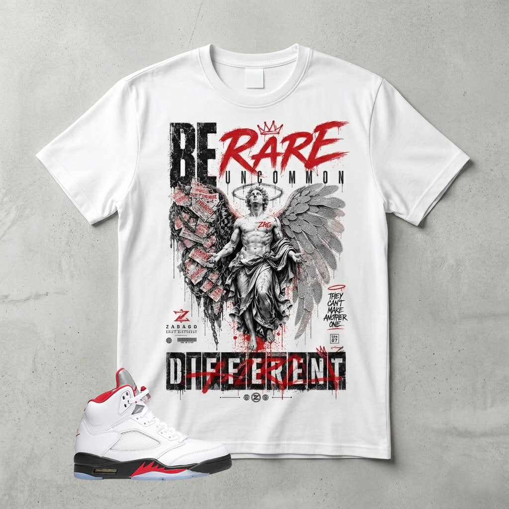 White Fire Red 5s Zadago Shirt Be Rare Uncommon Different Graphic