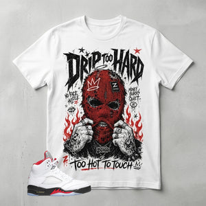 White Fire Red 5s Zadago Shirt Drip Too Hard Graphic