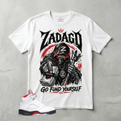 White Fire Red 5s Zadago Shirt Go Fund Yourself Graphic