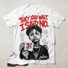 White Fire Red 5s Zadago Shirt Self Made Graphic