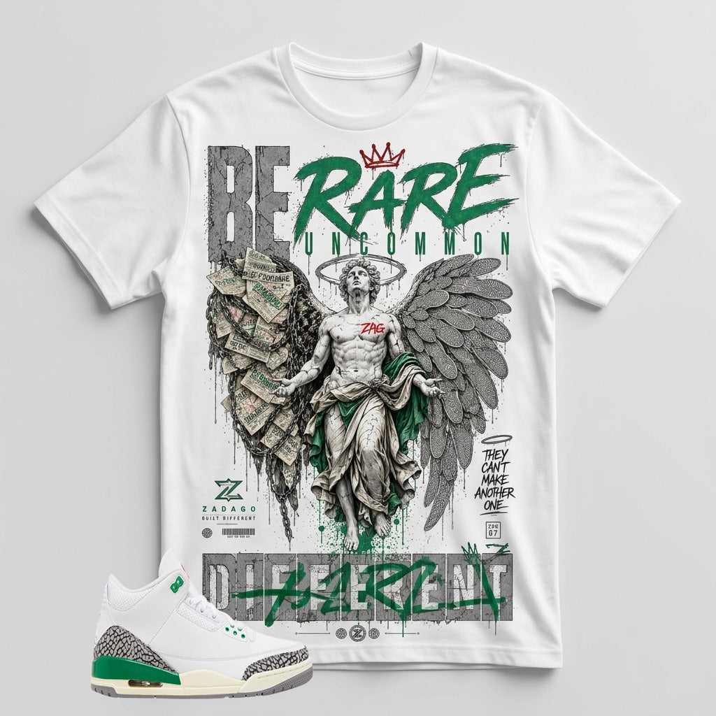 White Lucky Green 3s Zadago Shirt Be Rare Uncommon Different Graphic