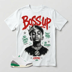 White Lucky Green 3s Zadago Shirt Boss Up Graphic