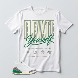 White Lucky Green 3s Zadago Shirt Elevate Yourself Graphic