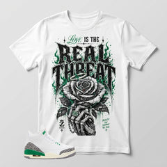 White Lucky Green 3s Zadago Shirt Love Is The Real Threat Graphic