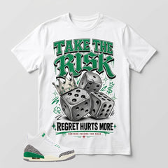White Lucky Green 3s Zadago Shirt Take The Risk Graphic