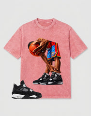 White Thunder 4s Zadago Washed T-shirt Ball Time Graphic