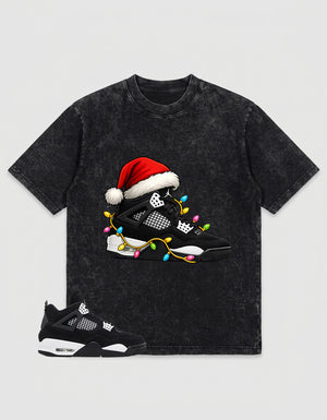 White Thunder 4s Zadago Washed T-shirt Kickmas Graphic