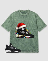White Thunder 4s Zadago Washed T-shirt Kickmas Graphic