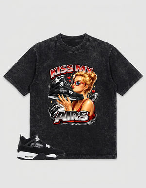 White Thunder 4s Zadago Washed T-shirt Kiss My Airs Graphic