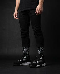 White Thunder Socks – Air Jordan 4 Inspired Mid-Calf Unisex Crew Socks