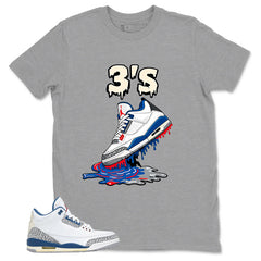 White True Blue 3s Zadago Shirt 3's Dripping Graphic