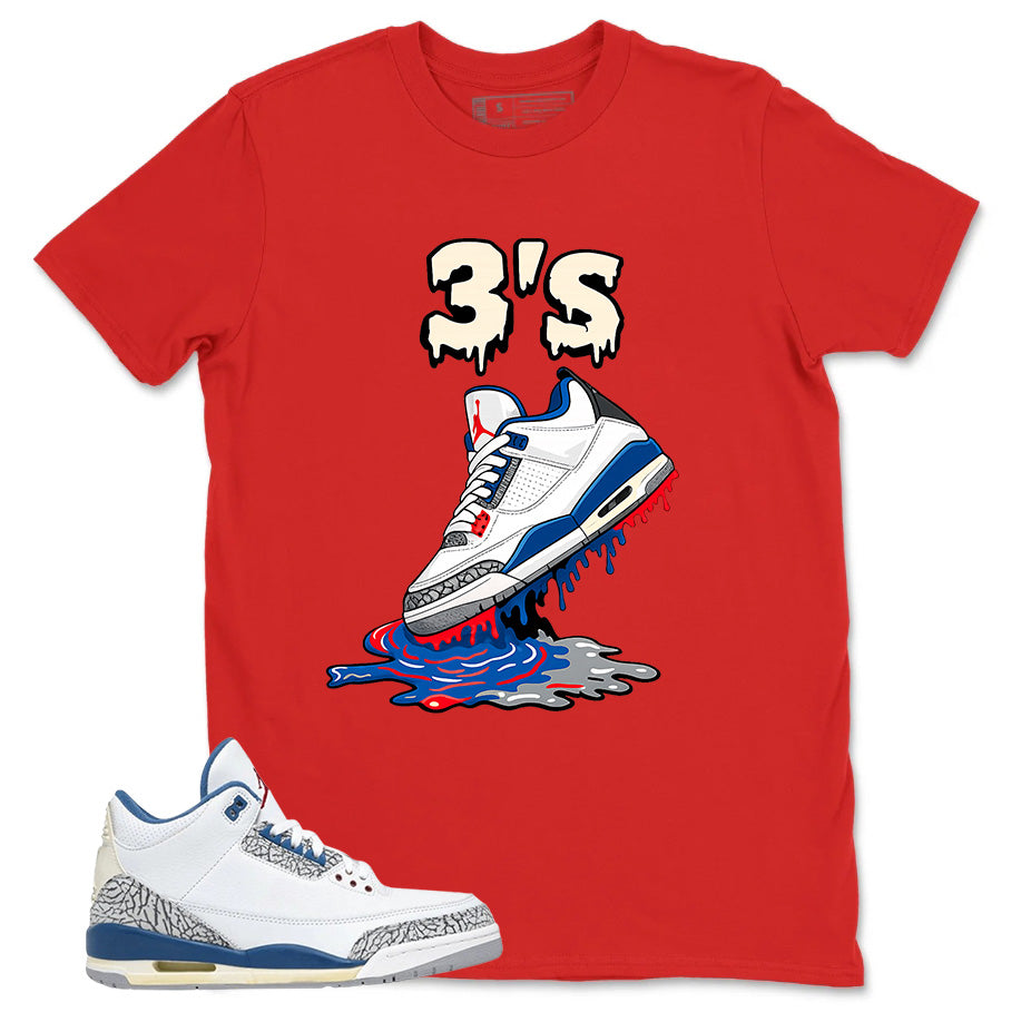 White True Blue 3s Zadago Shirt 3's Dripping Graphic