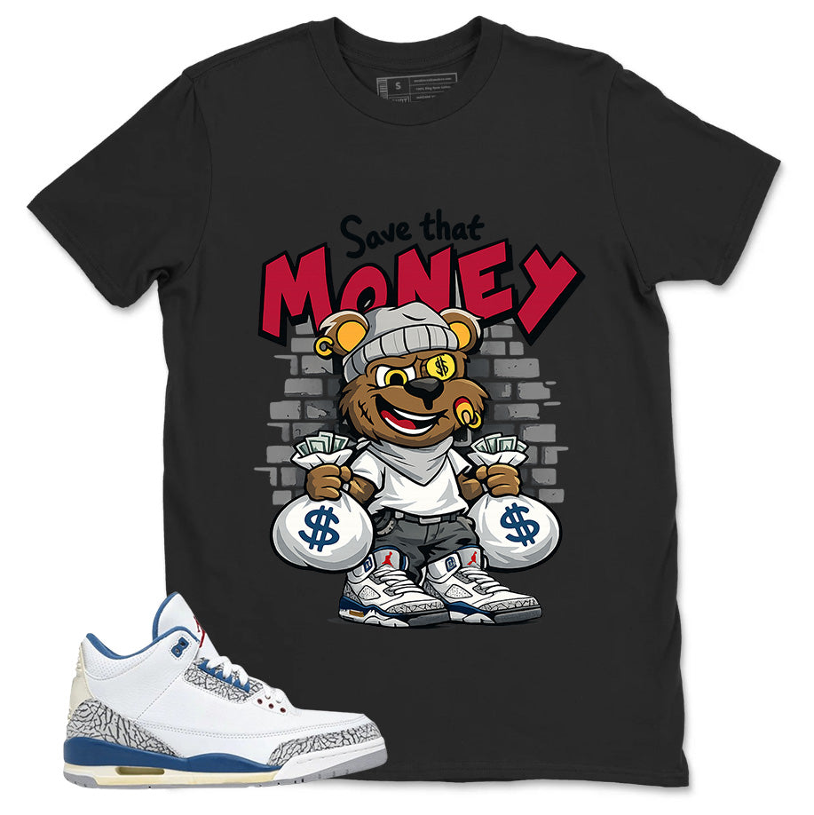 White True Blue 3s Zadago Shirt Save That Money Graphic