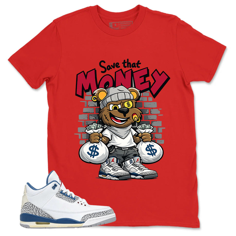 White True Blue 3s Zadago Shirt Save That Money Graphic