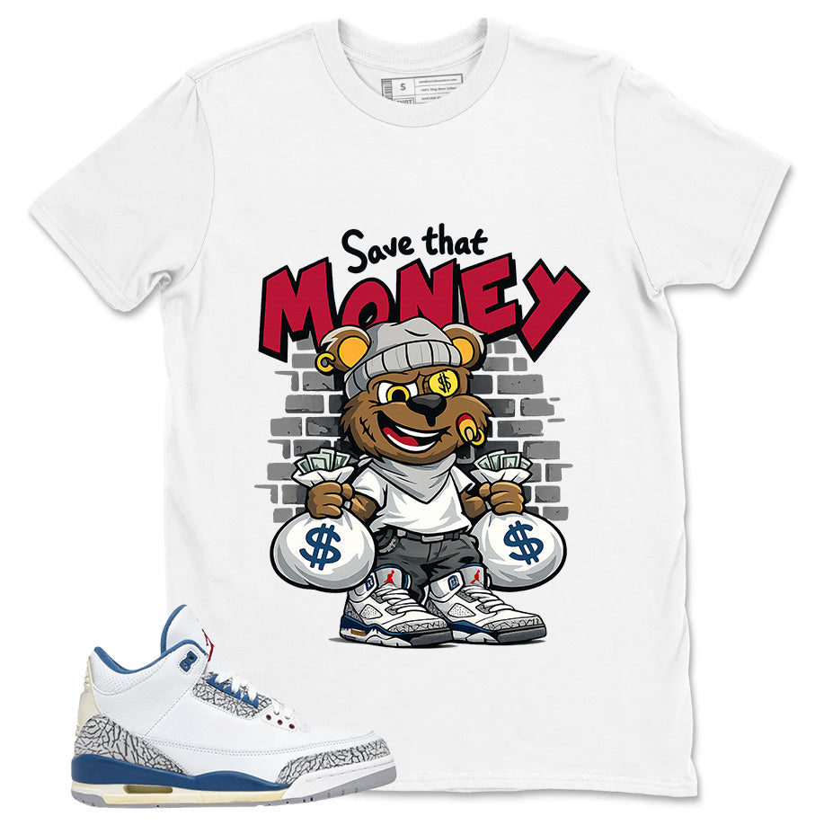 White True Blue 3s Zadago Shirt Save That Money Graphic