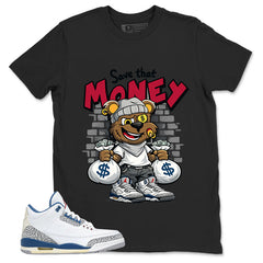 White True Blue 3s Zadago Shirt Save That Money Graphic