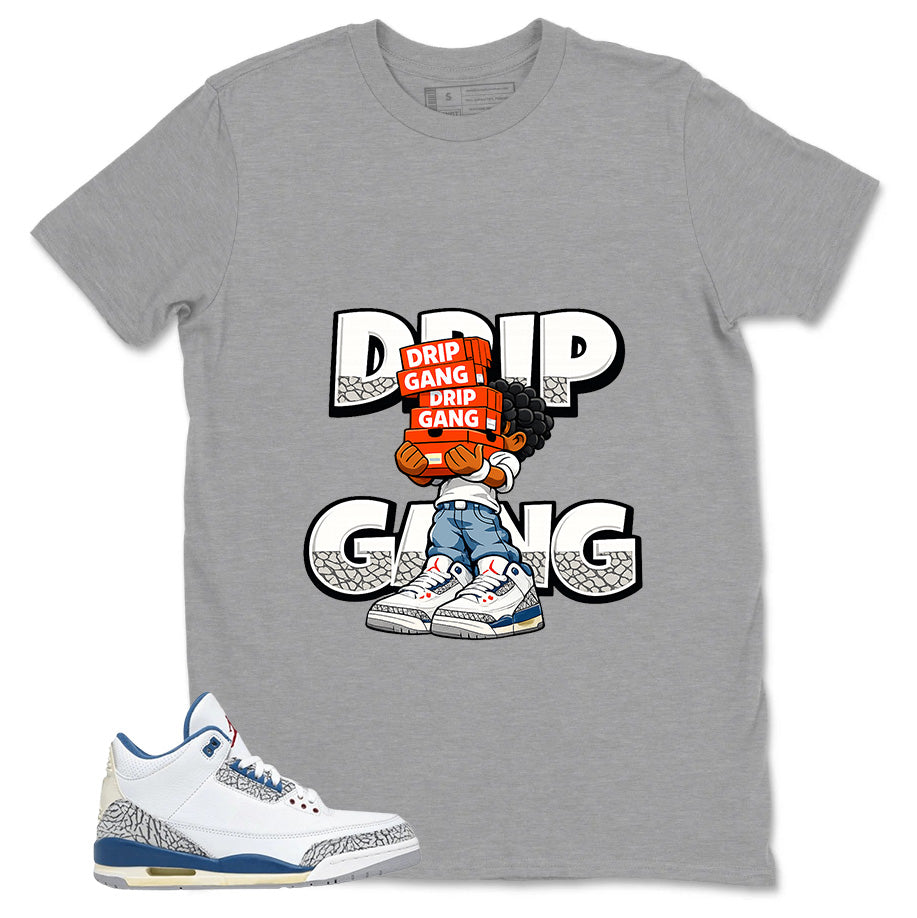 White True Blue 3s Zadago Shirt Drip Gang Graphic