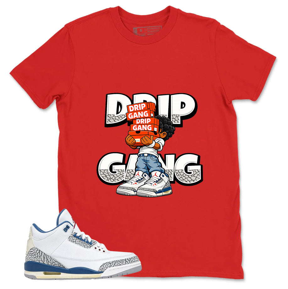 White True Blue 3s Zadago Shirt Drip Gang Graphic