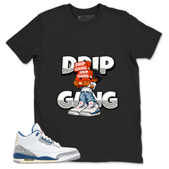 White True Blue 3s Zadago Shirt Drip Gang Graphic