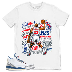 White True Blue 3s Zadago Shirt Jordan 23 All Star Graphic