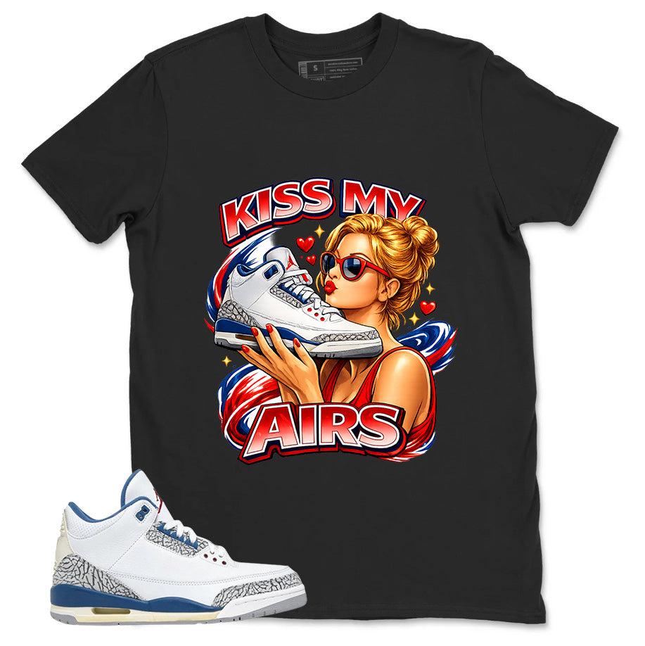 White True Blue 3s Zadago Shirt Kiss My Airs Graphic