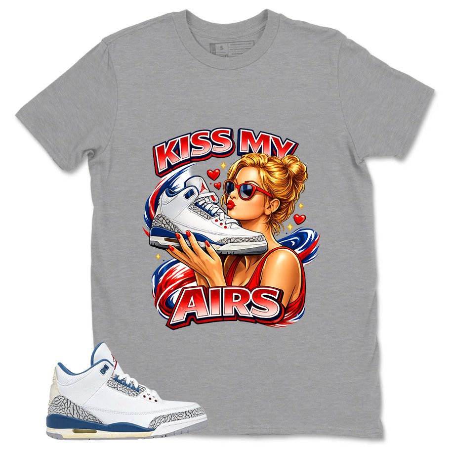 White True Blue 3s Zadago Shirt Kiss My Airs Graphic