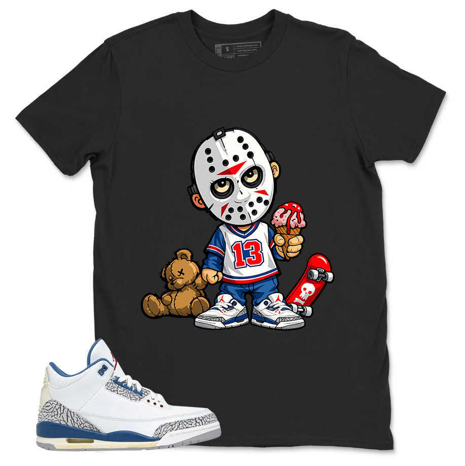 White True Blue 3s Zadago Shirt Little Jason Graphic