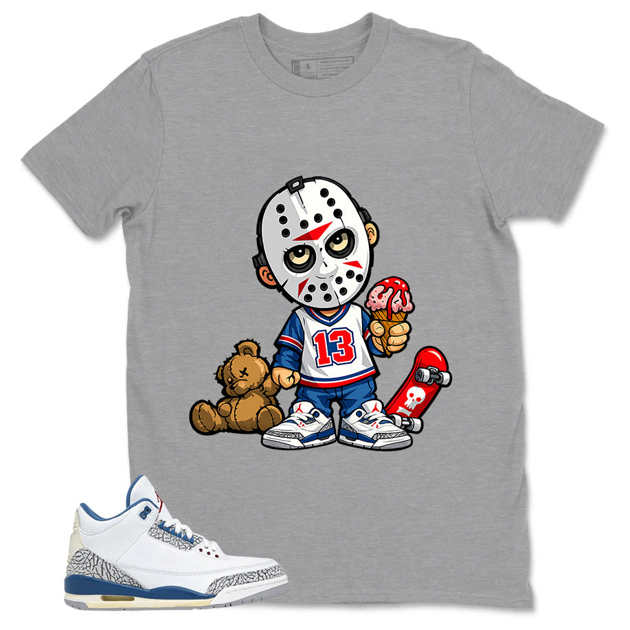 White True Blue 3s Zadago Shirt Little Jason Graphic