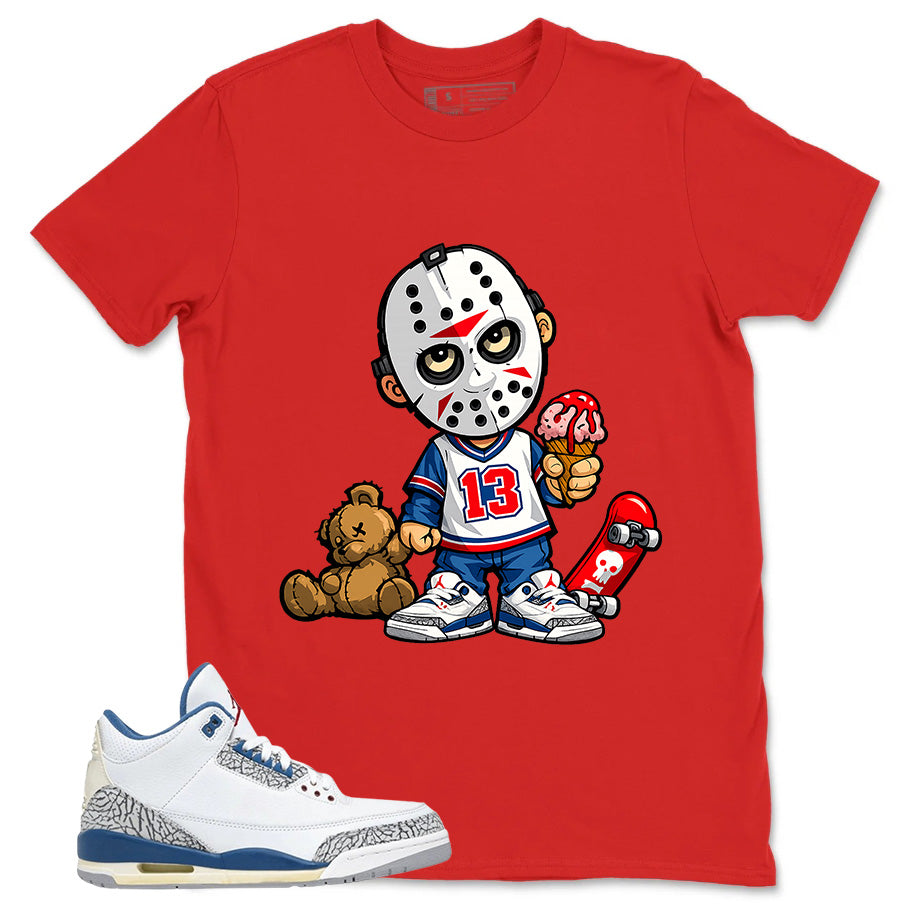 White True Blue 3s Zadago Shirt Little Jason Graphic