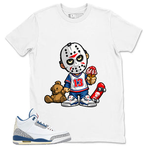 White True Blue 3s Zadago Shirt Little Jason Graphic