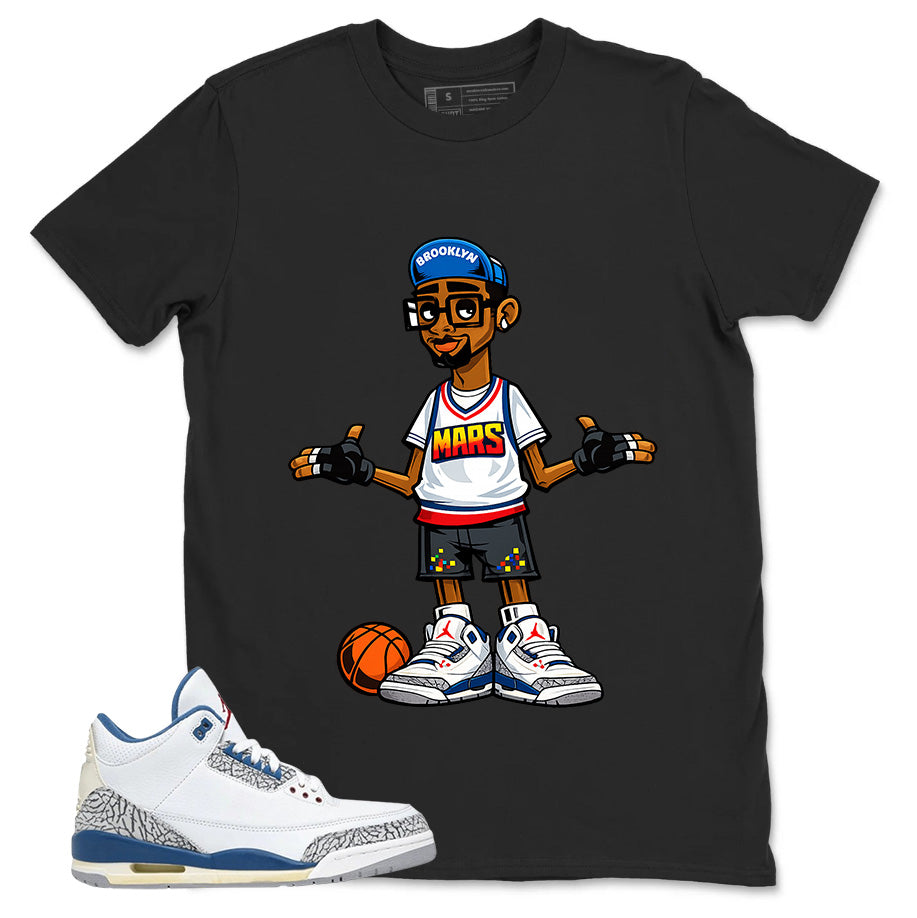 White True Blue 3s Zadago Shirt Mars Blackmon Graphic