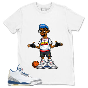 White True Blue 3s Zadago Shirt Mars Blackmon Graphic
