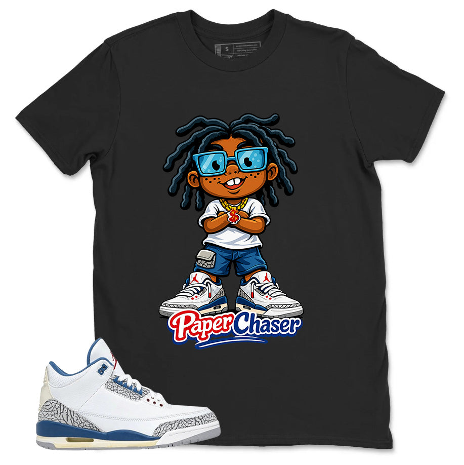 White True Blue 3s Zadago Shirt Paper Chaser Graphic