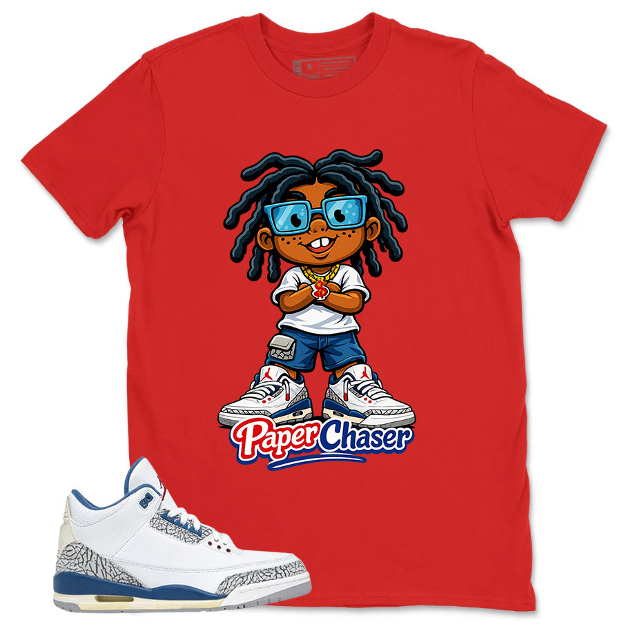 White True Blue 3s Zadago Shirt Paper Chaser Graphic